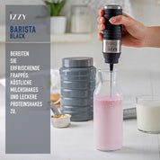 Benrubi Barista IZZY : elektrischer Mini-Handmixer 30 Watt, Frappe Mixer - Drink Mixer, Cocktail Mixer, Edelstahl
