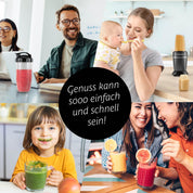 GOURMETmaxx Mixer & Smoothie Maker 4-tlg. | Standmixer elektrisch für den Vitaminkick to go | Nutrition Mixer mit auslaufsicherem Deckel | Blender, Food Processor für Shakes & Co.