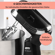 Syntrox Germany Küchenmaschine Knetmaschine Rührbesen Knethaken Standmixer KM-250W Delight mit 3 Liter Edelstahlschüssel