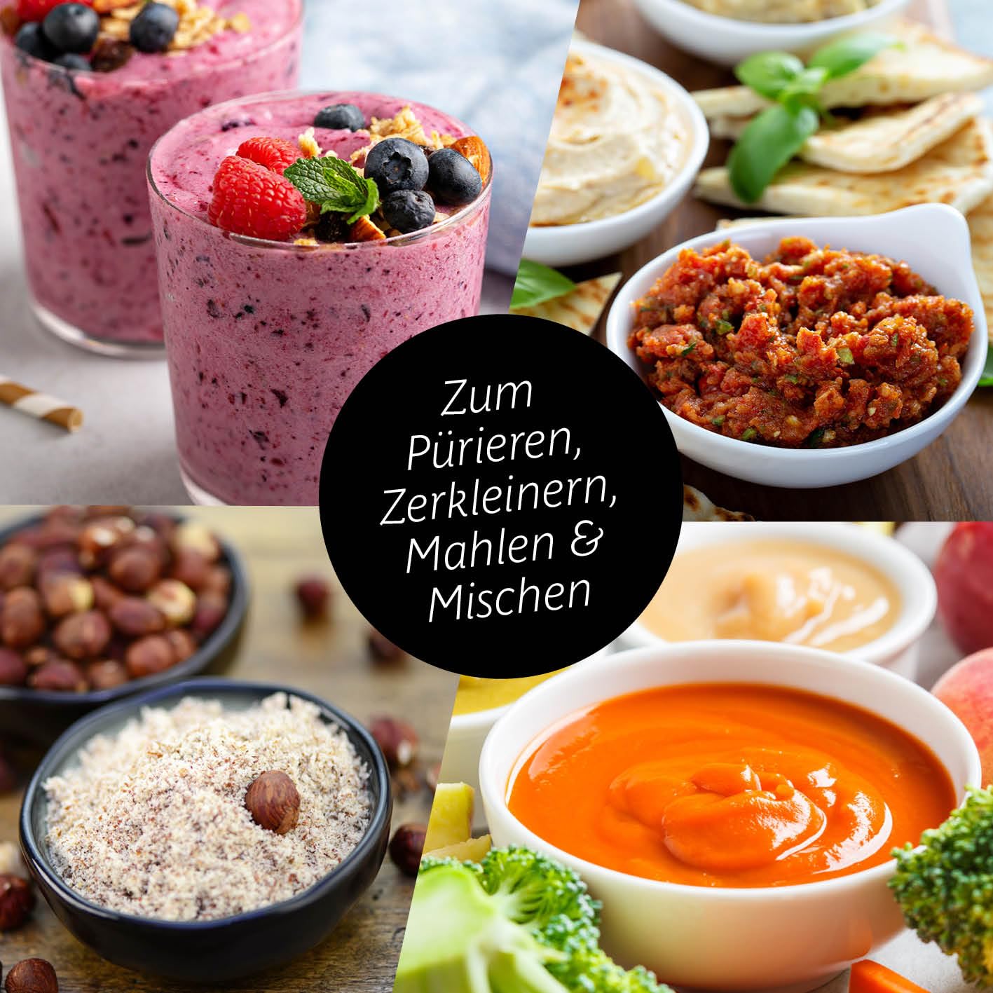 GOURMETmaxx Mixer & Smoothie Maker 4-tlg. | Standmixer elektrisch für den Vitaminkick to go | Nutrition Mixer mit auslaufsicherem Deckel | Blender, Food Processor für Shakes & Co.