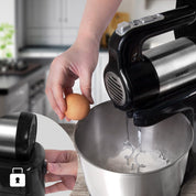 Duronic SM3 elektrische Küchenmaschine 300W, 2 in 1 Standmixer mit 4L Edelstahlschüssel, Handmixer, Knetmaschine, Teigmaschine, Handrührgerät, Mixer für Backen, Sahne, Teig, Saucen, Desserts