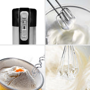 Duronic SM3 elektrische Küchenmaschine 300W, 2 in 1 Standmixer mit 4L Edelstahlschüssel, Handmixer, Knetmaschine, Teigmaschine, Handrührgerät, Mixer für Backen, Sahne, Teig, Saucen, Desserts